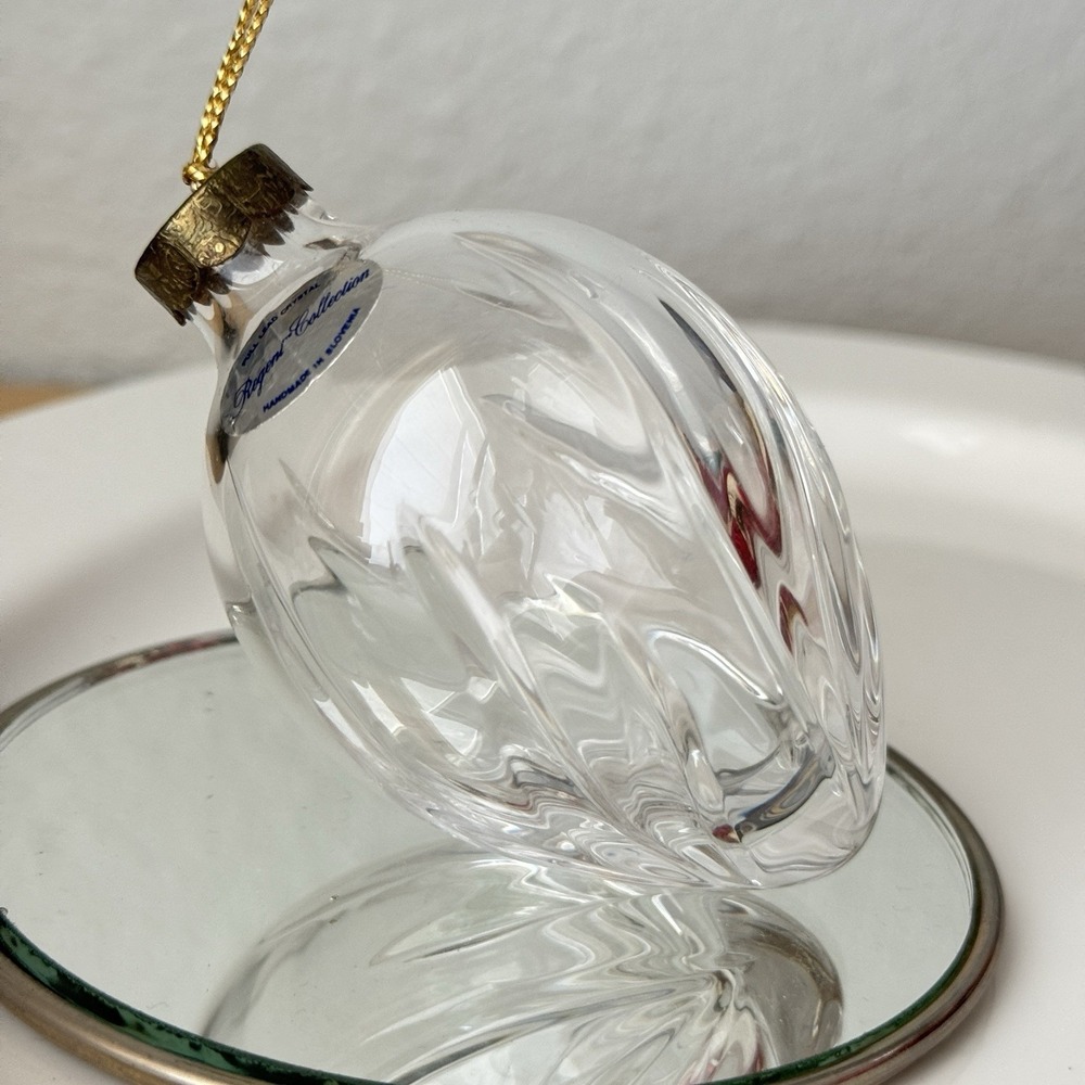 Vtg Miller Rogaska Full Lead Crystal Christmas Ornament Teardrop Richmond In Box - Picture 2 of 9